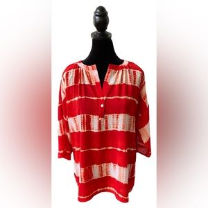 Vince Camuto: Red and White Blouse